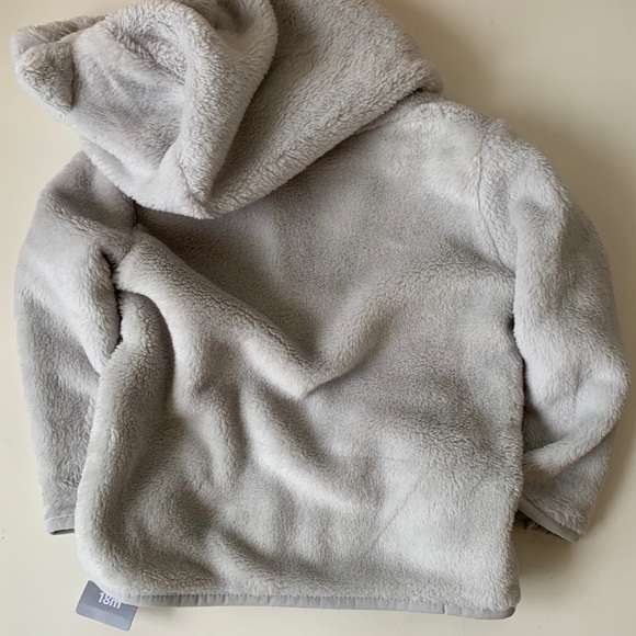 Carters Girls Gray Plush Hoodie Jacket - Picture 4 of 5